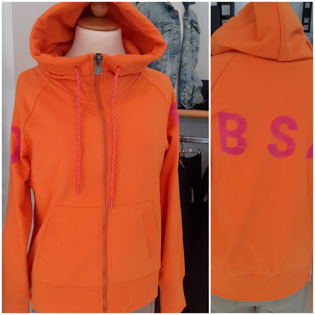 Sweatjacke Elbsand in sunset orange